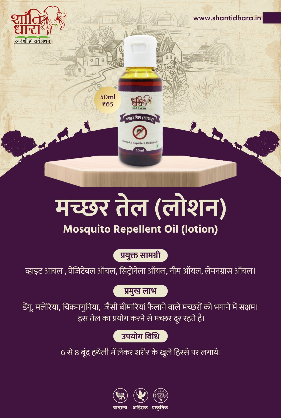 मच्छर तेल ( लोशन) (Mosquito repellent oil (lotion)