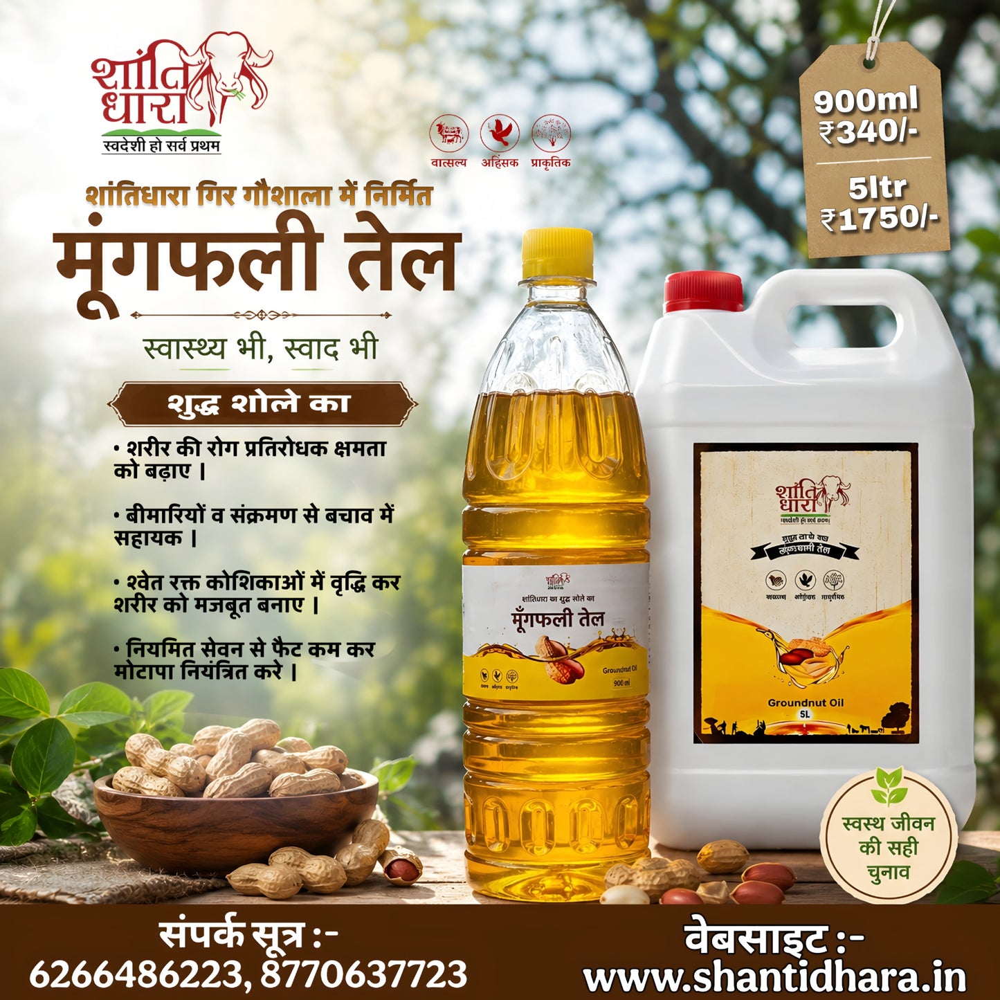 मूंगफली तेल (Groundnut oil) Mungfali oil